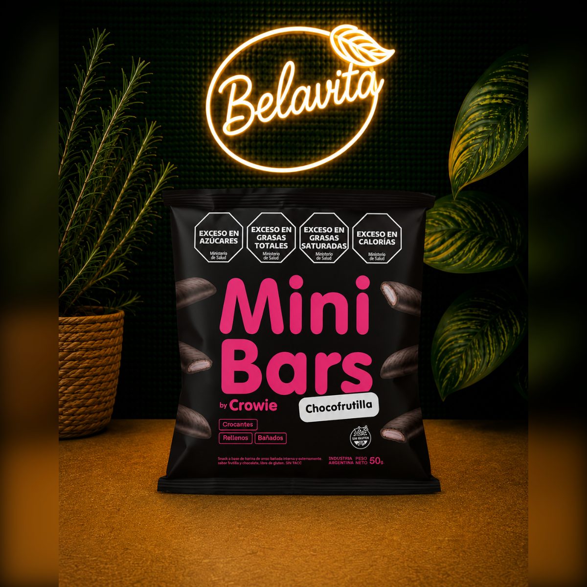 MINI BARS CHOCOFRUTILLA X 50 GRS. CROWIE