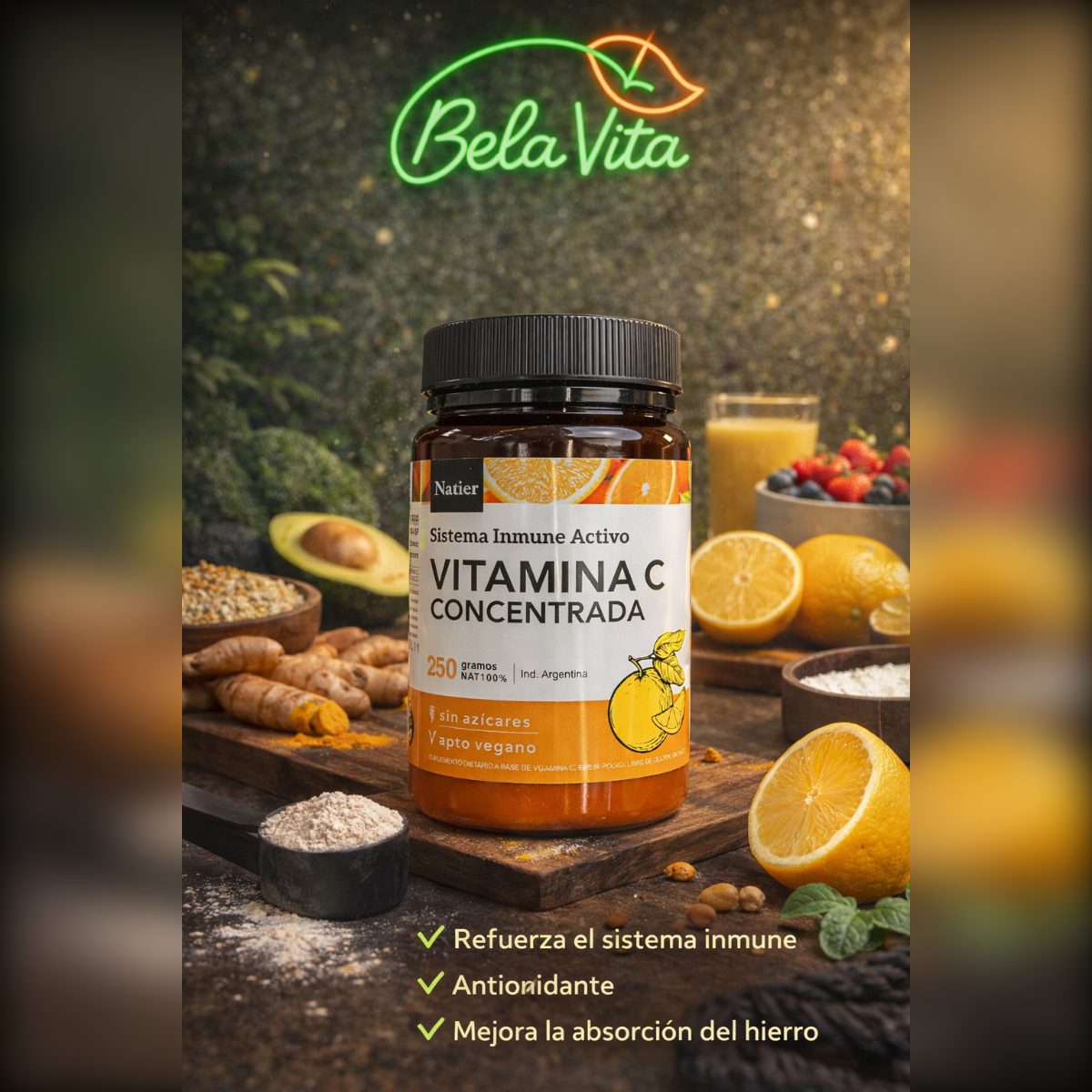 VITAMINA C CONCENTRADA X250GRS NATIER
