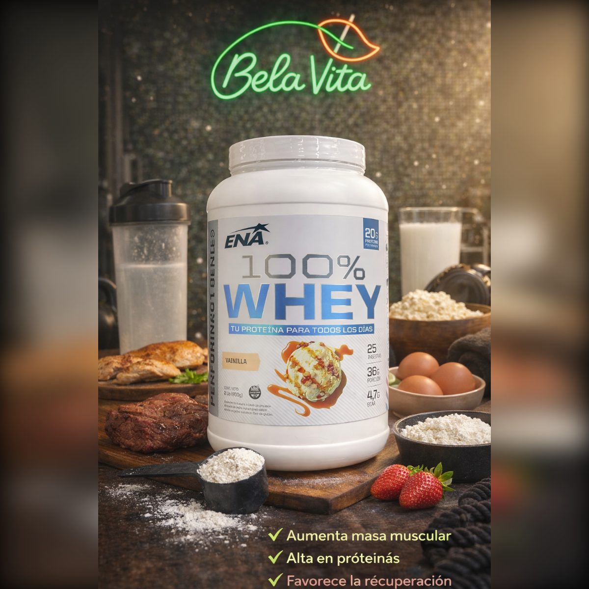 WHEY PROTEIN 100% VAINILLA X900GRS ENA