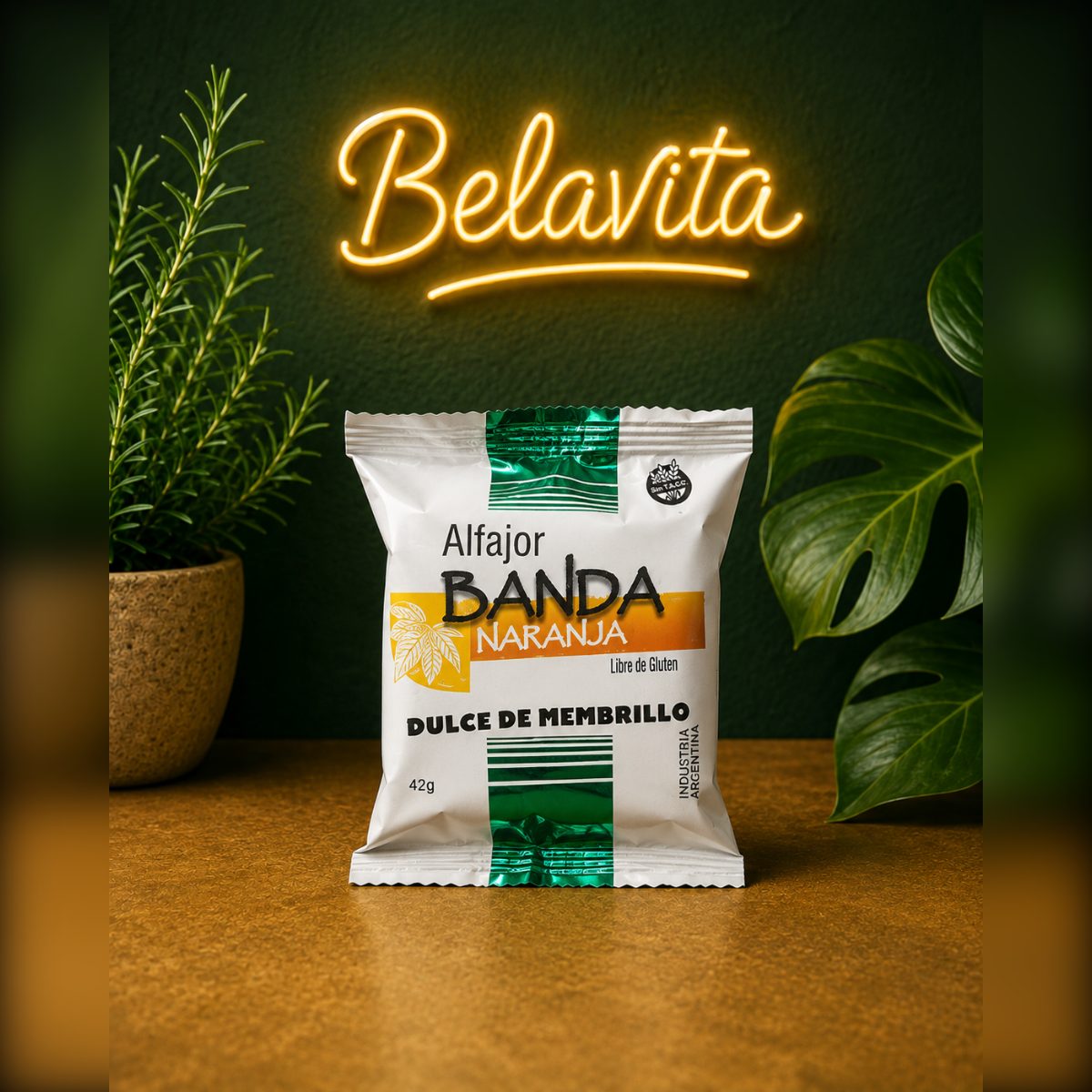 ALFAJOR DE MEMBRILLO SIN TACC X45GRS BANDA NARANJA