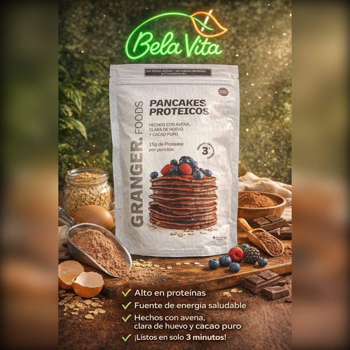 PANCAKES PROTEICOS VAINILLA X 400GRS GRANGER