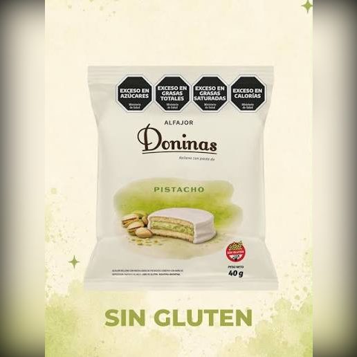 ALFAJOR DONINAS PISTACHO SIN TACC