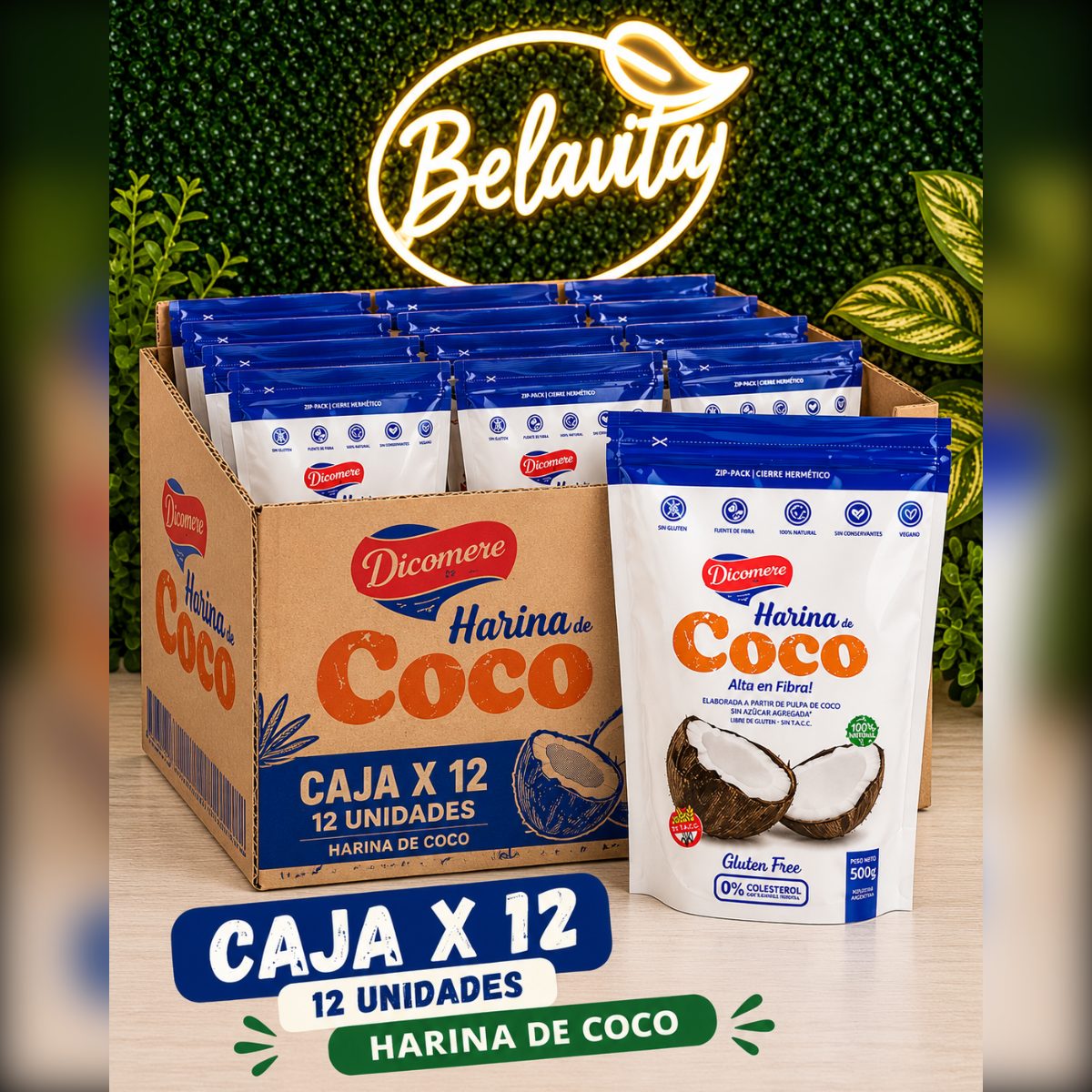 CAJA X12 · HARINA DE COCO DICOMERE 200G (COMBO ONLINE)