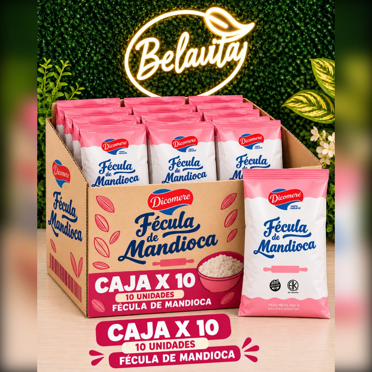 CAJA X10 · FÉCULA DE MANDIOCA DICOMERE (COMBO ONLINE)