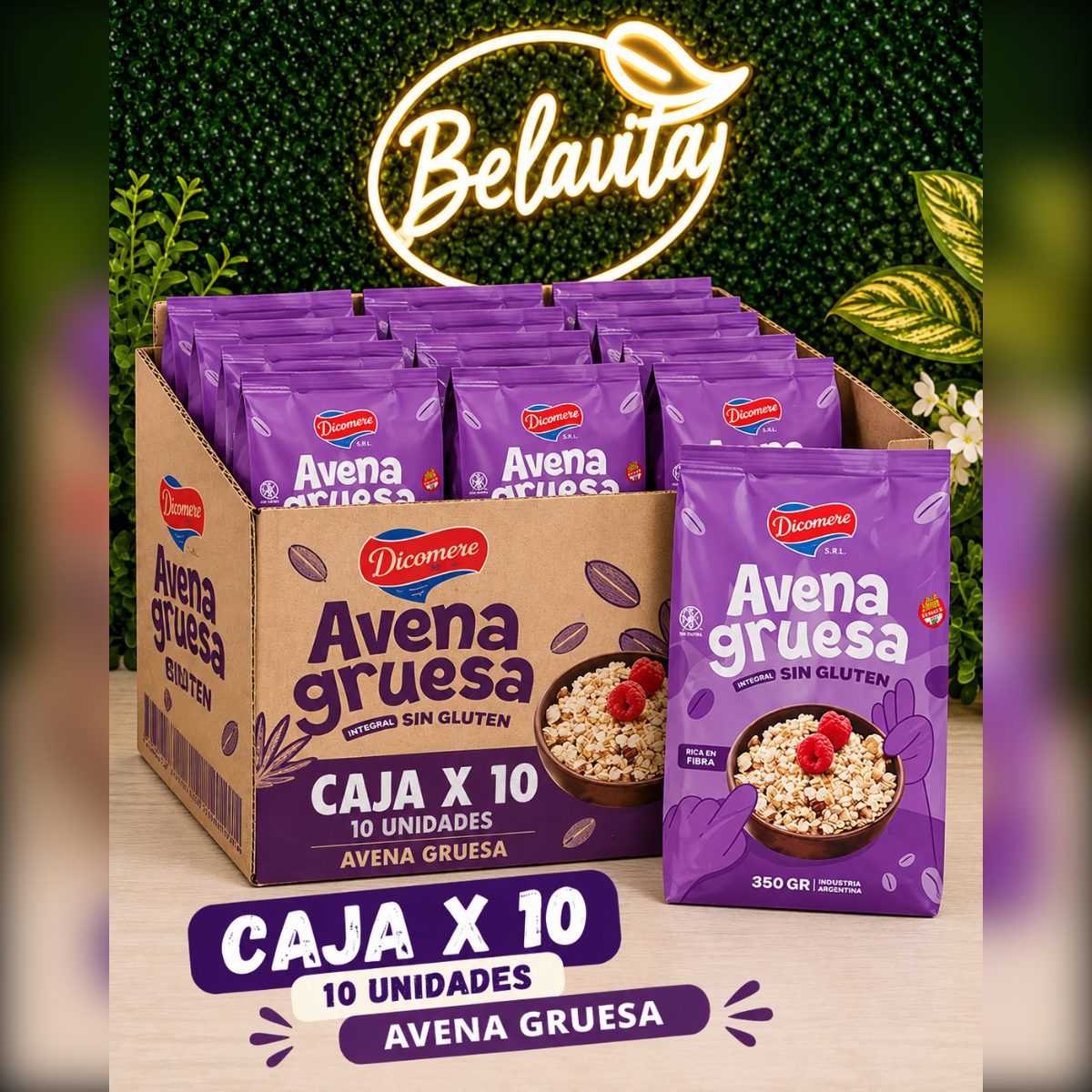 CAJA X10 · AVENA GRUESA SIN GLUTEN DICOMERE (COMBO ONLINE)