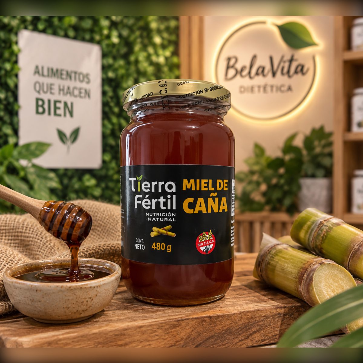 MIEL DE CAÑA X480GRS TIERRA FERTIL SIN TACC