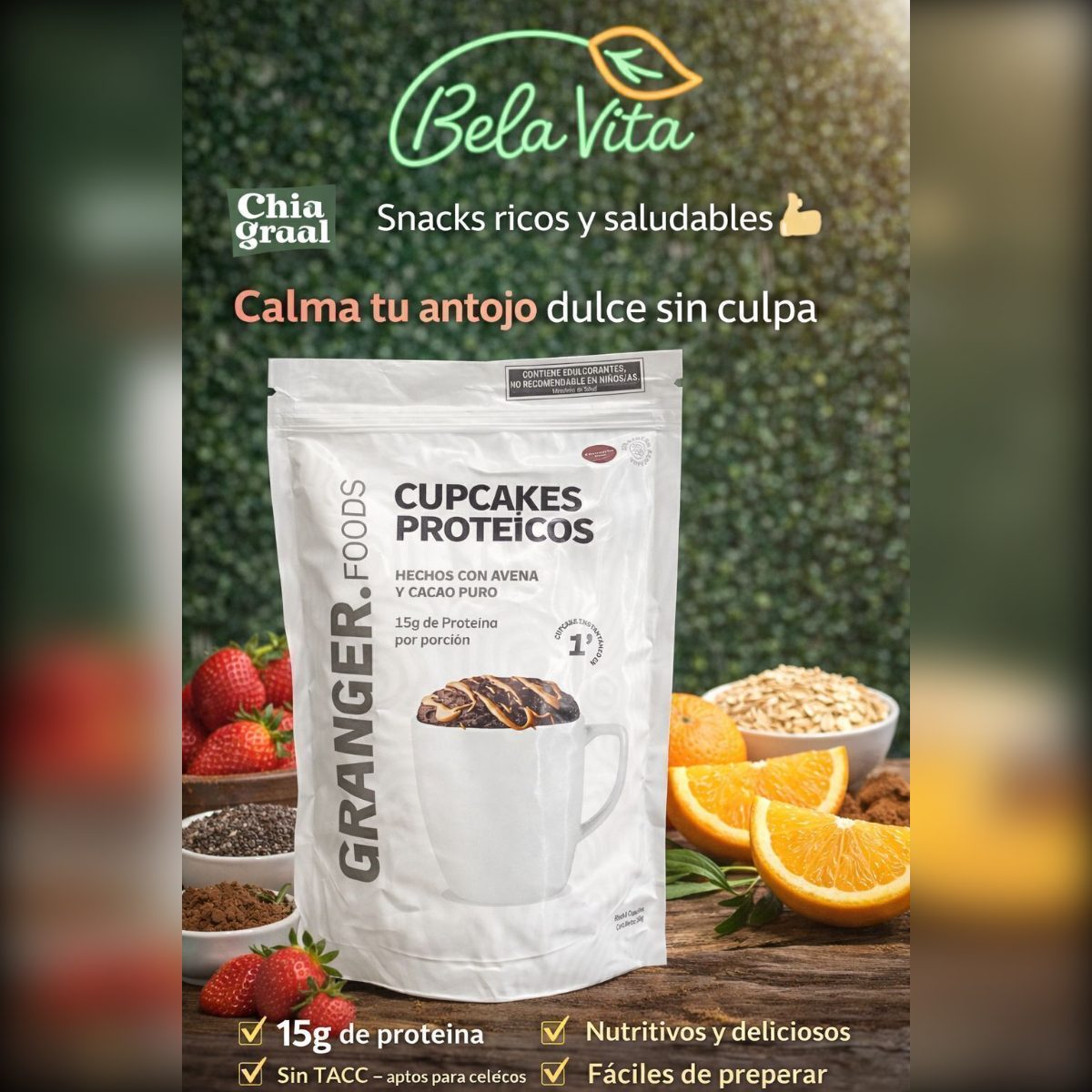 CUPCAKES PROTEICOS 360GRS GRANGER