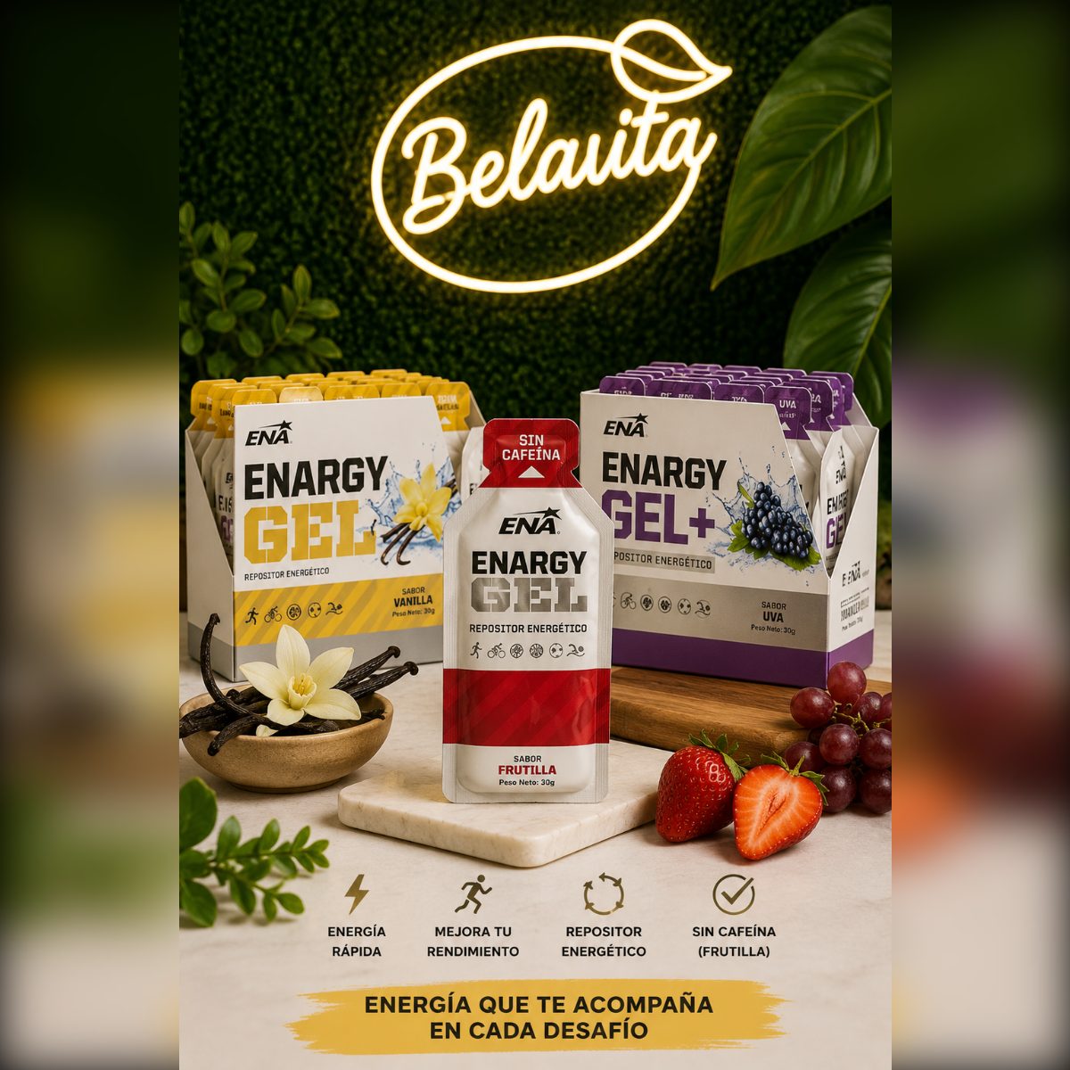 ENARGY GEL SIN CAFEINA FRUTILLA NARANJA X42GRS