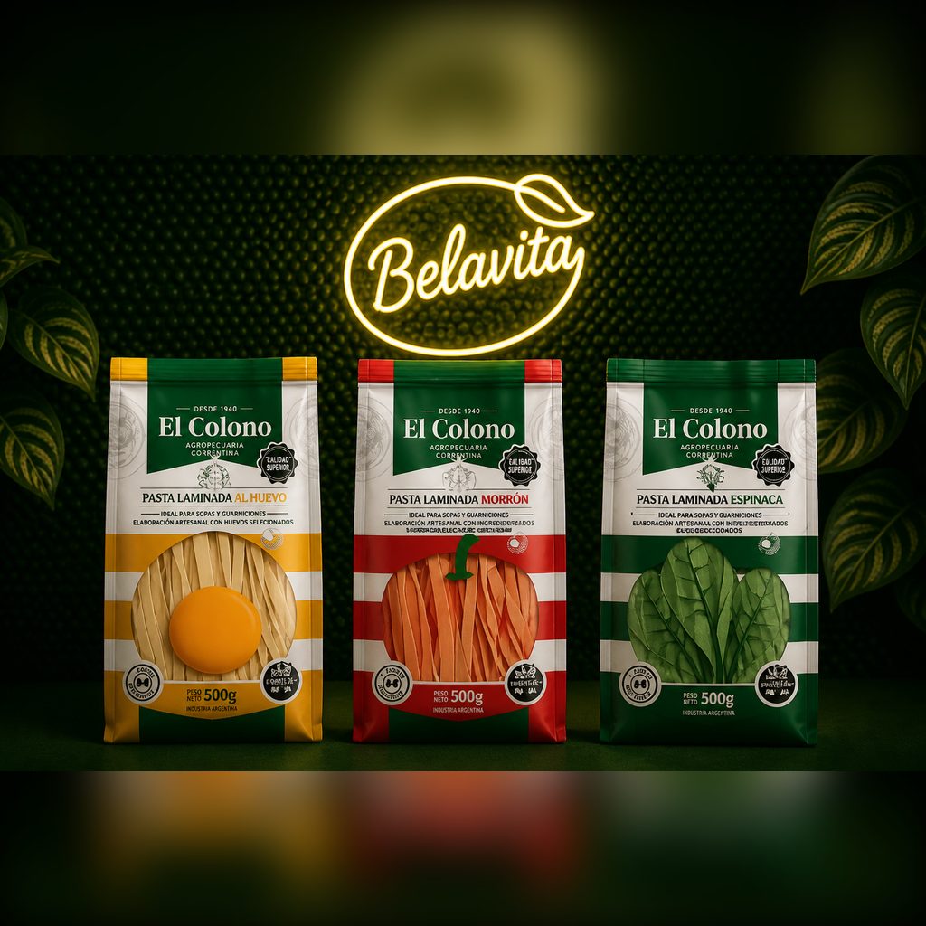 FIDEOS AL HUEVO ESPINACA X300GRS EL COLONO